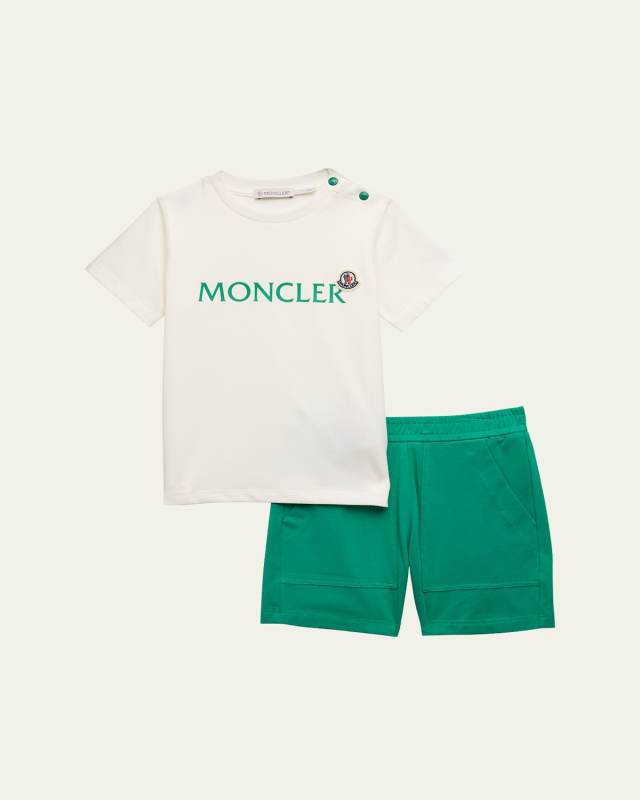 Boy's Logo-Print T-Shirt and Short Set, Size 6M-3
