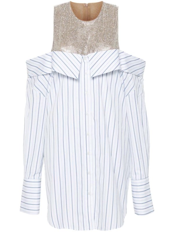 crystal-embellished shirt dress