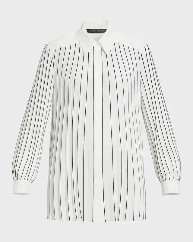 Plus Size Ola Pleated Striped Shirt