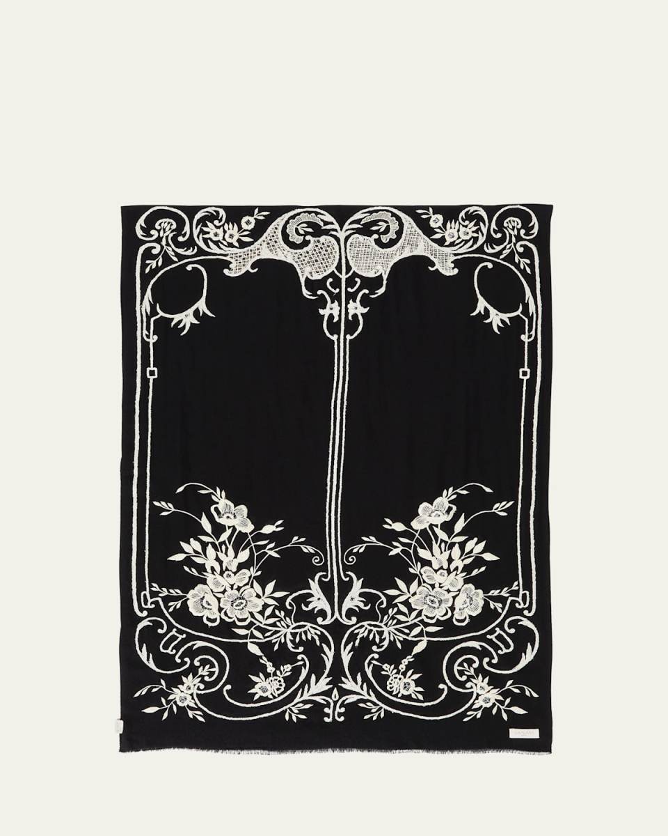 Vintage-Inspired Art Cashmere Scarf