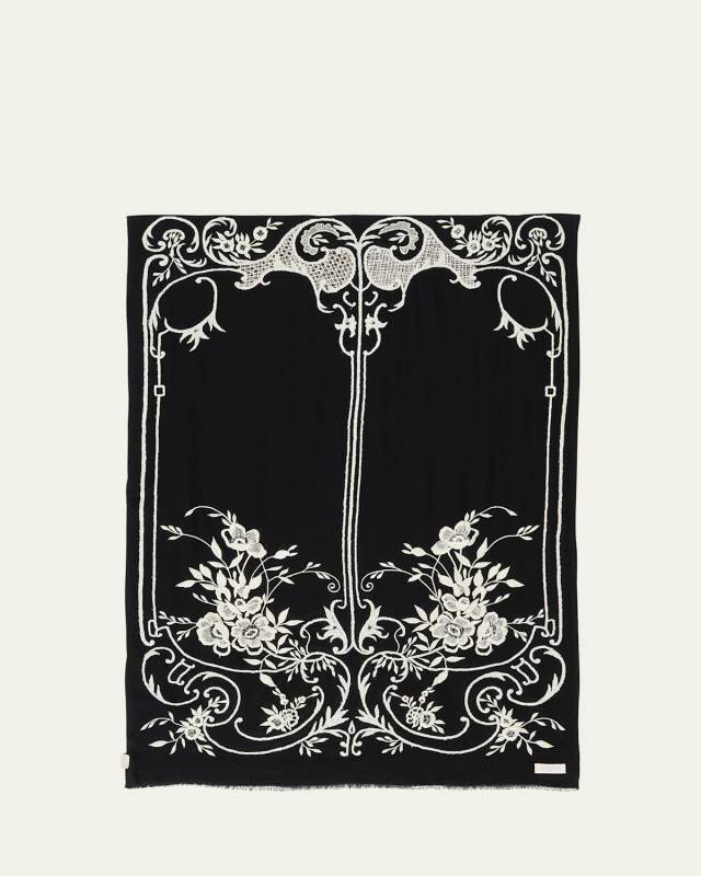 Vintage-Inspired Art Cashmere Scarf