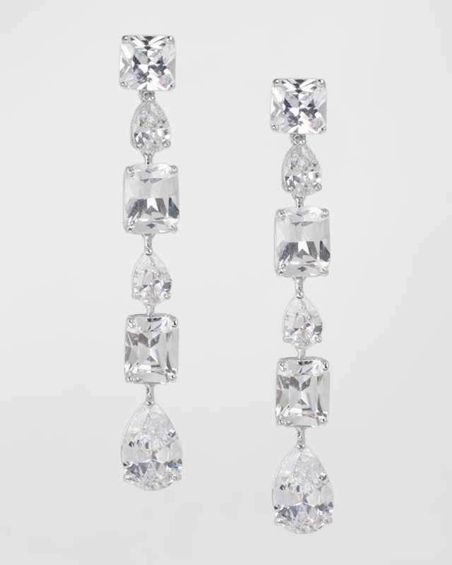 Multi-Shape Cubic Zirconia Drop Earrings