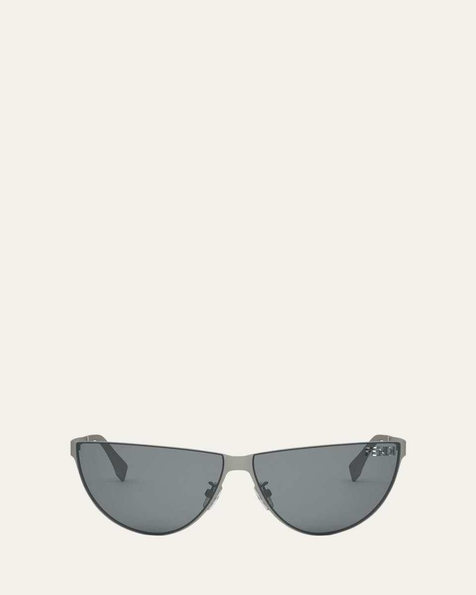 Cut-Out Logo Metal Cat-Eye Sunglasses