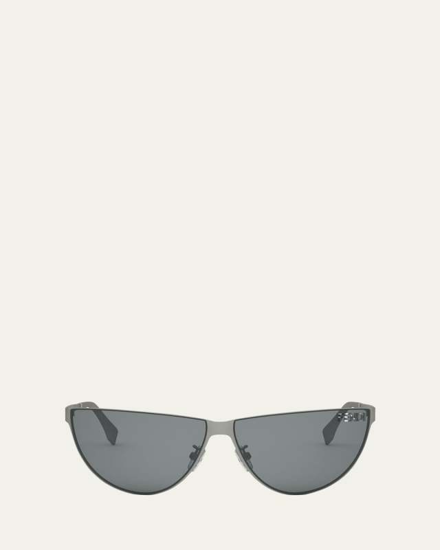 Cut-Out Logo Metal Cat-Eye Sunglasses