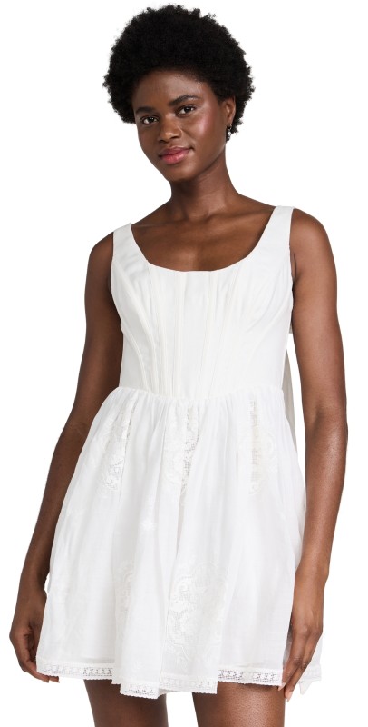 Zimmermann Alight Corset Mini Dress Ivory