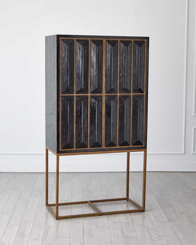 Horn Inlay Bar Cabinet