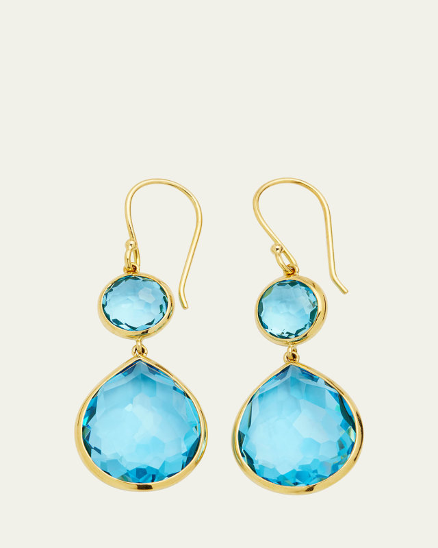 Rock Candy Snowman Teardrop Earrings in 18K Gold