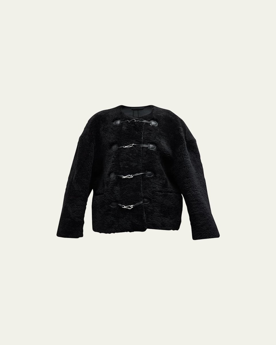 Sheep Shearling Clasp Single-Breasted Teddy Jacket