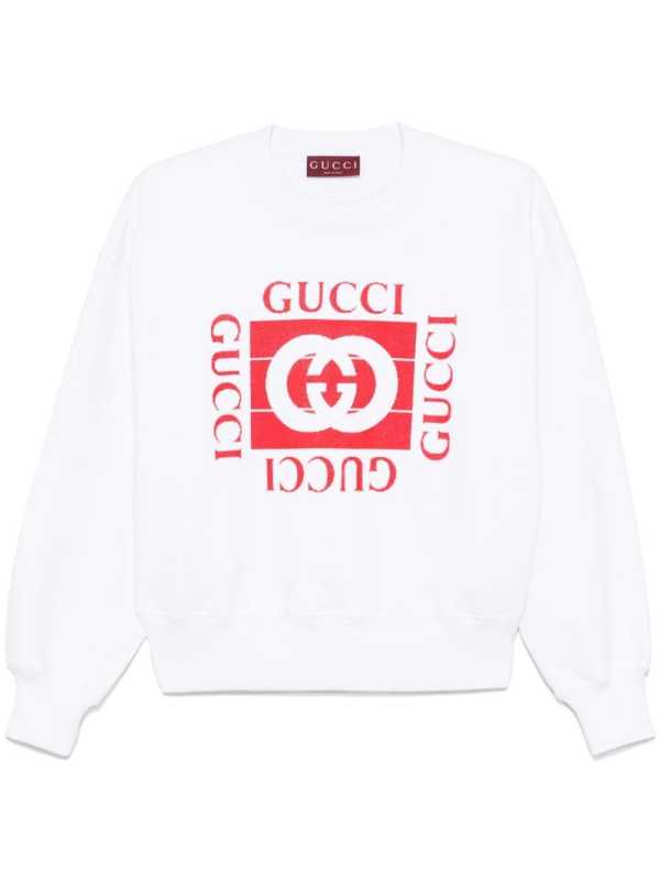 flocked-logo sweatshirt