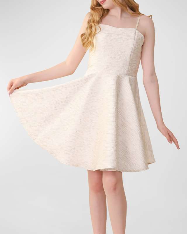 Girl's Jacquard A-Line Dress, Size 7-