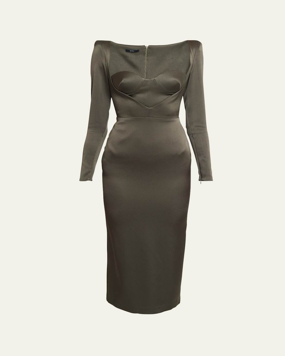 Layered Sweetheart Corset Midi Dress