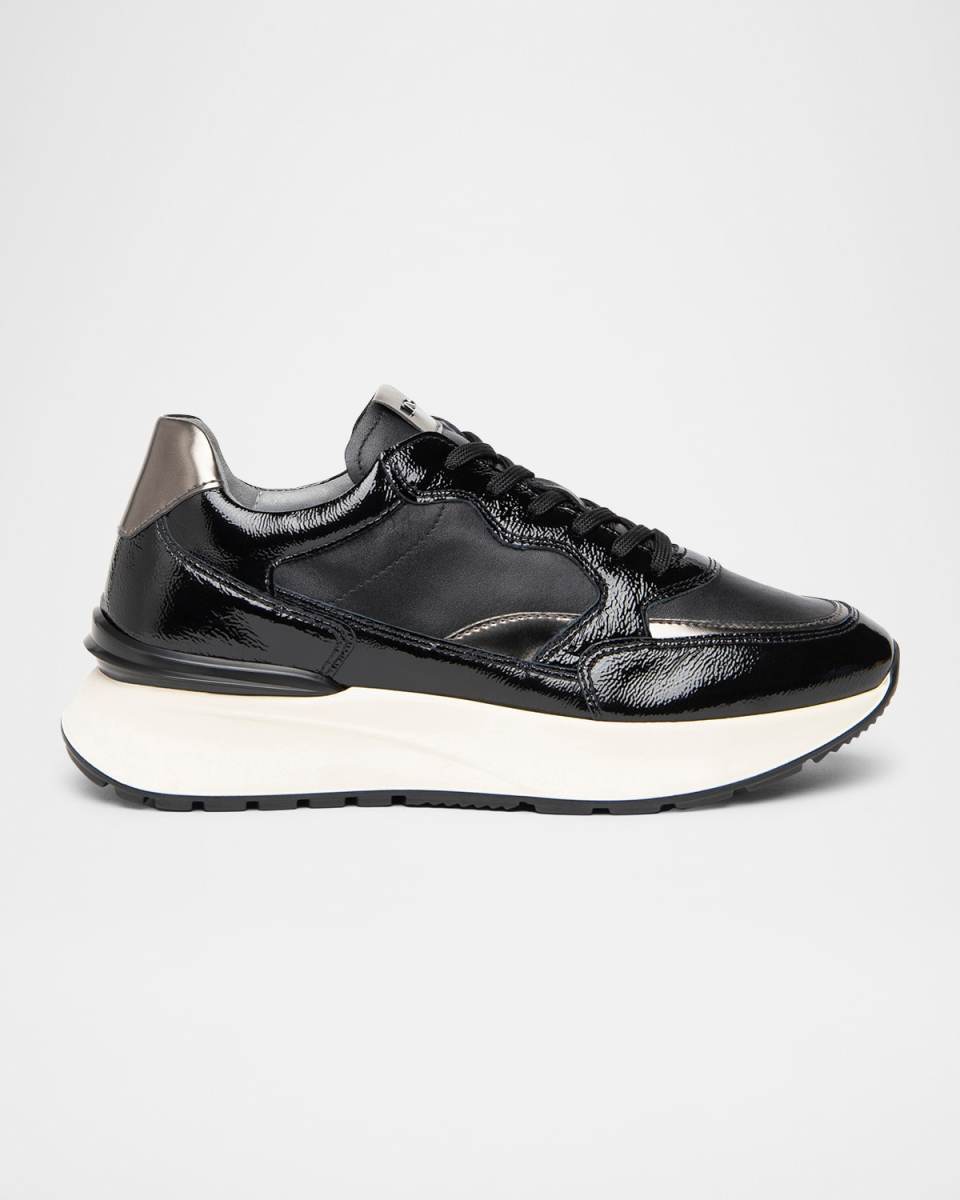 Retro Mixed Leather Runner Sneakers