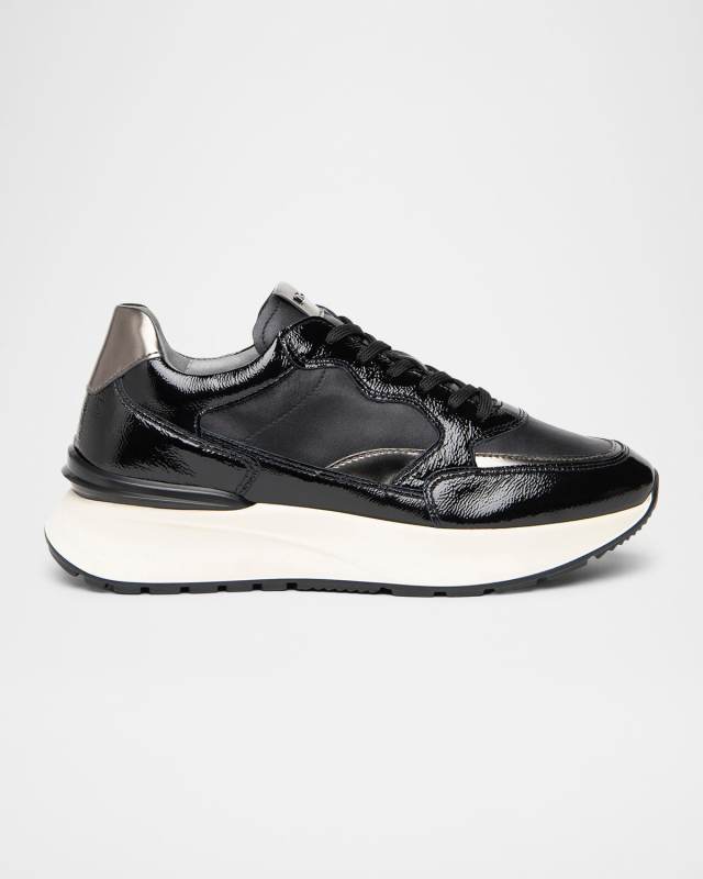 Retro Mixed Leather Runner Sneakers