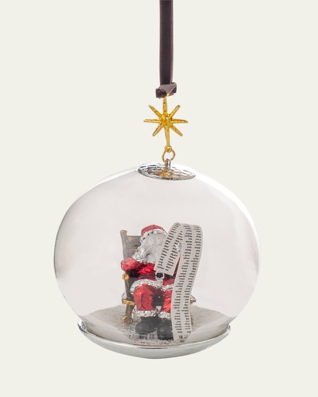 Santa Snow Globe Ornament