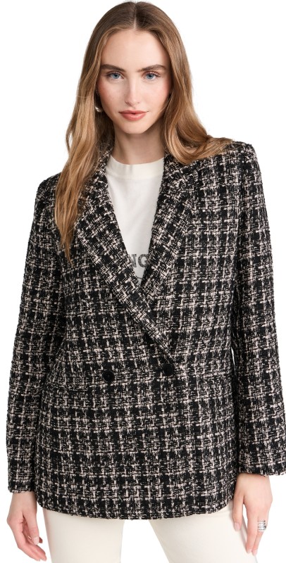 ANINE BING Madeleine Tweed Blazer Multi