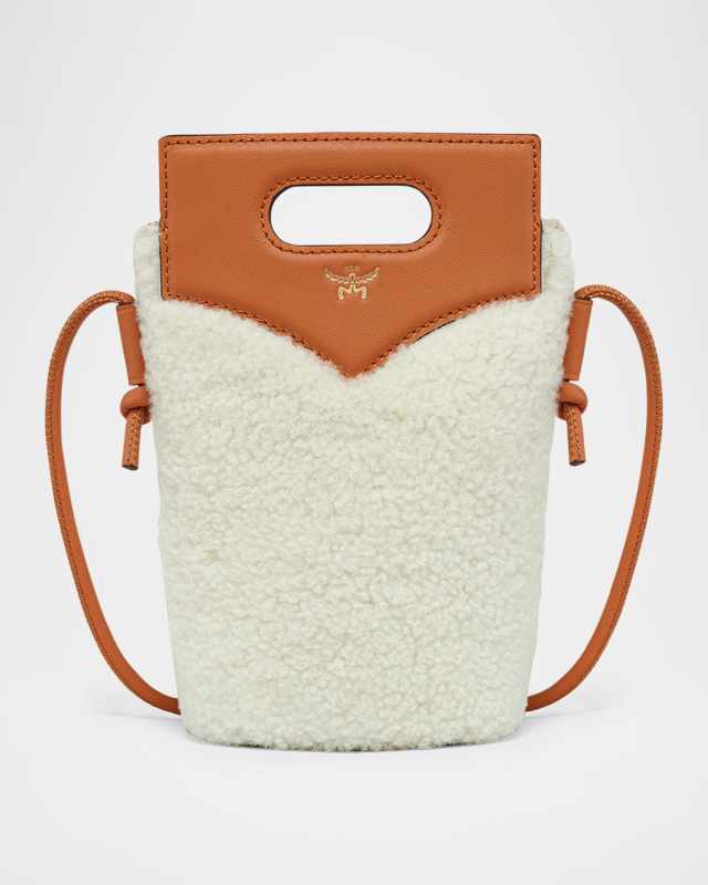Flat Lamb Shearling Fur Pouch Shoulder Bag
