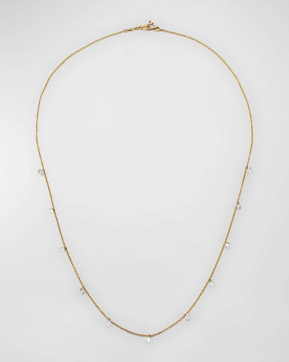 18k Floating 11-Diamond Necklace