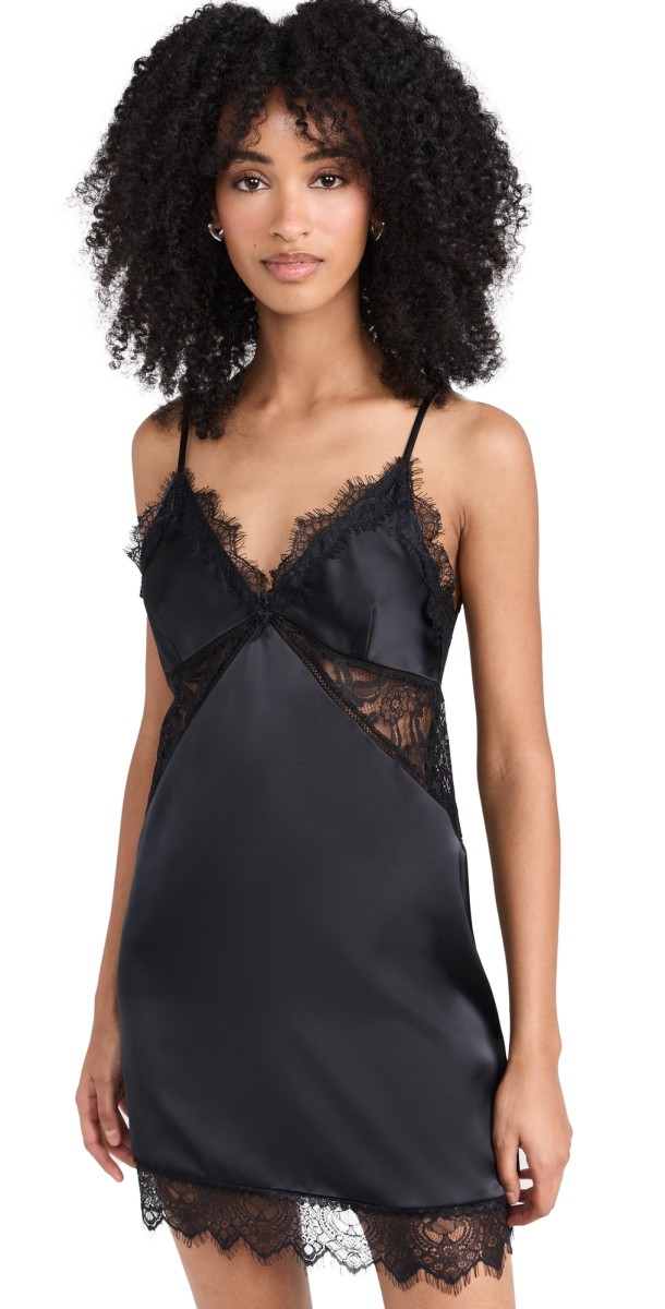 Night Night by Jonathan Simkhai Lucia Slip Dress Black