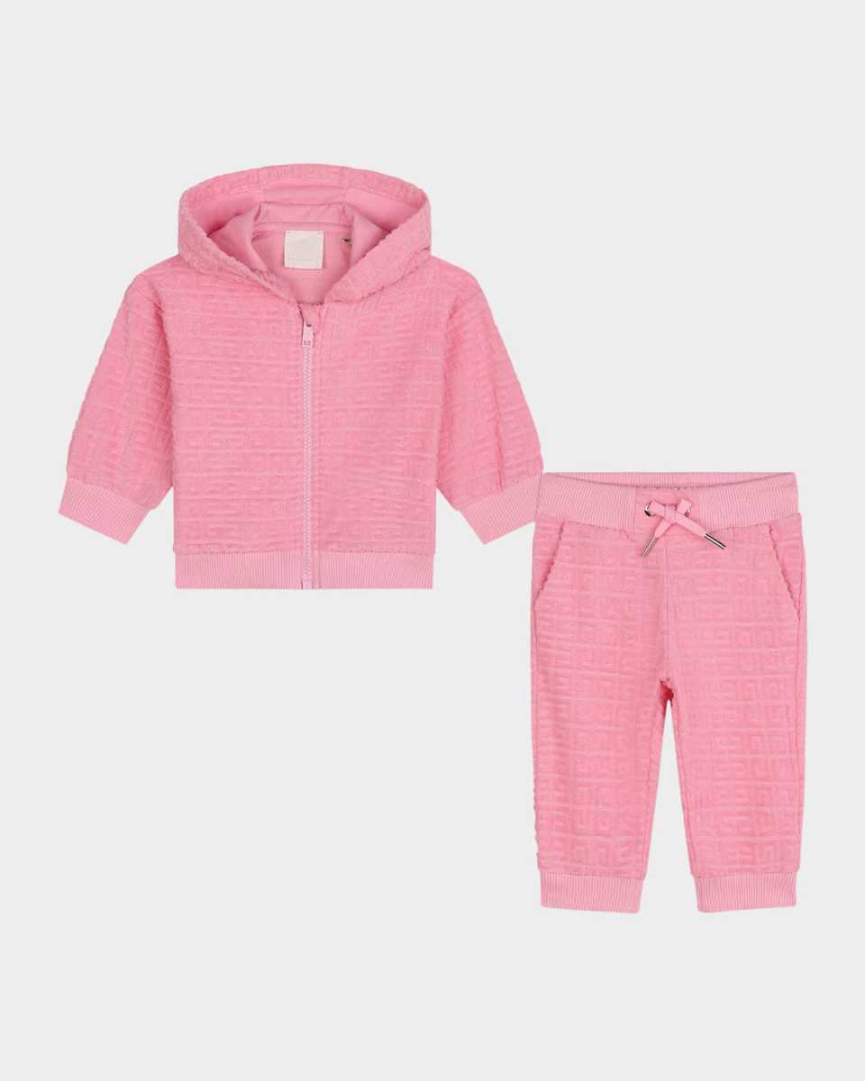 Girl's 4G Embossed Track Suit, Size 12M-