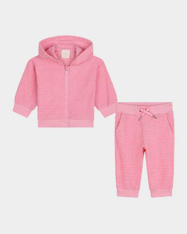 Girl's 4G Embossed Track Suit, Size 12M-