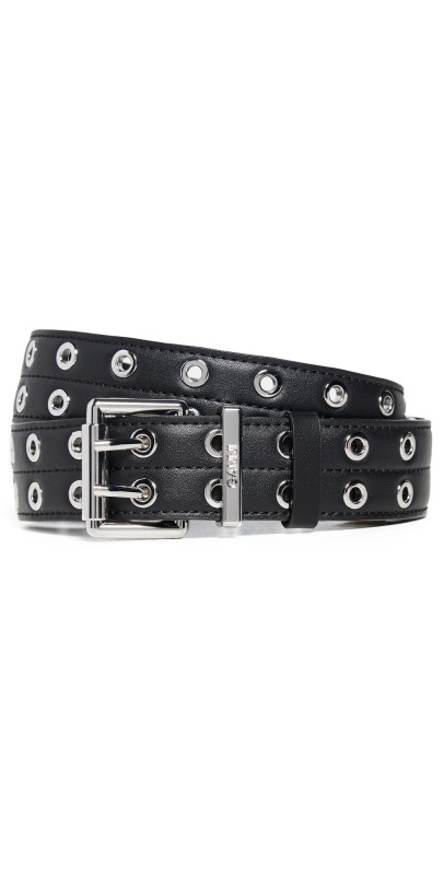 GANNI Double Eyelet Belt Black
