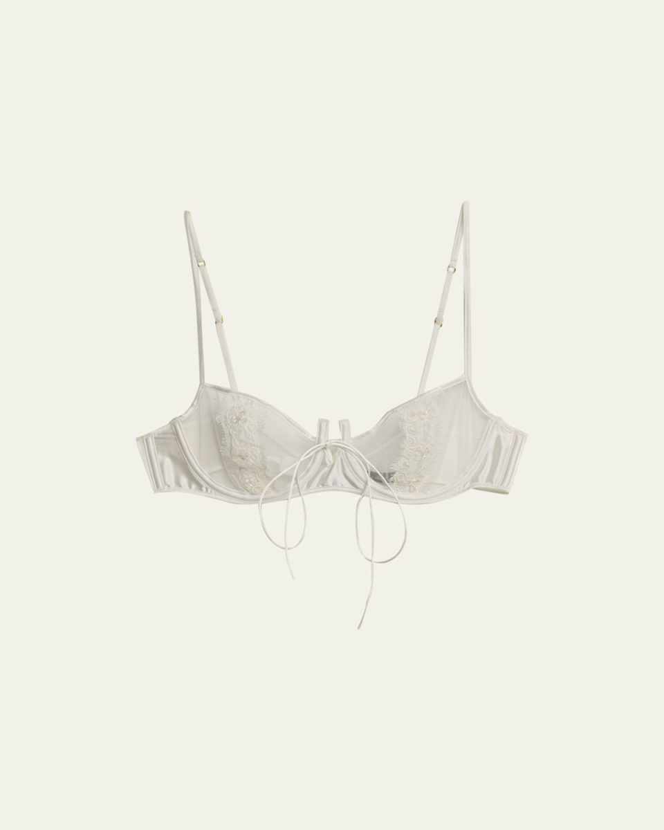 Tresor Lace-Trim Mesh Demi Bra