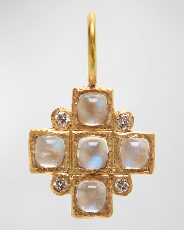 19K Moonstone and Diamond Pendant