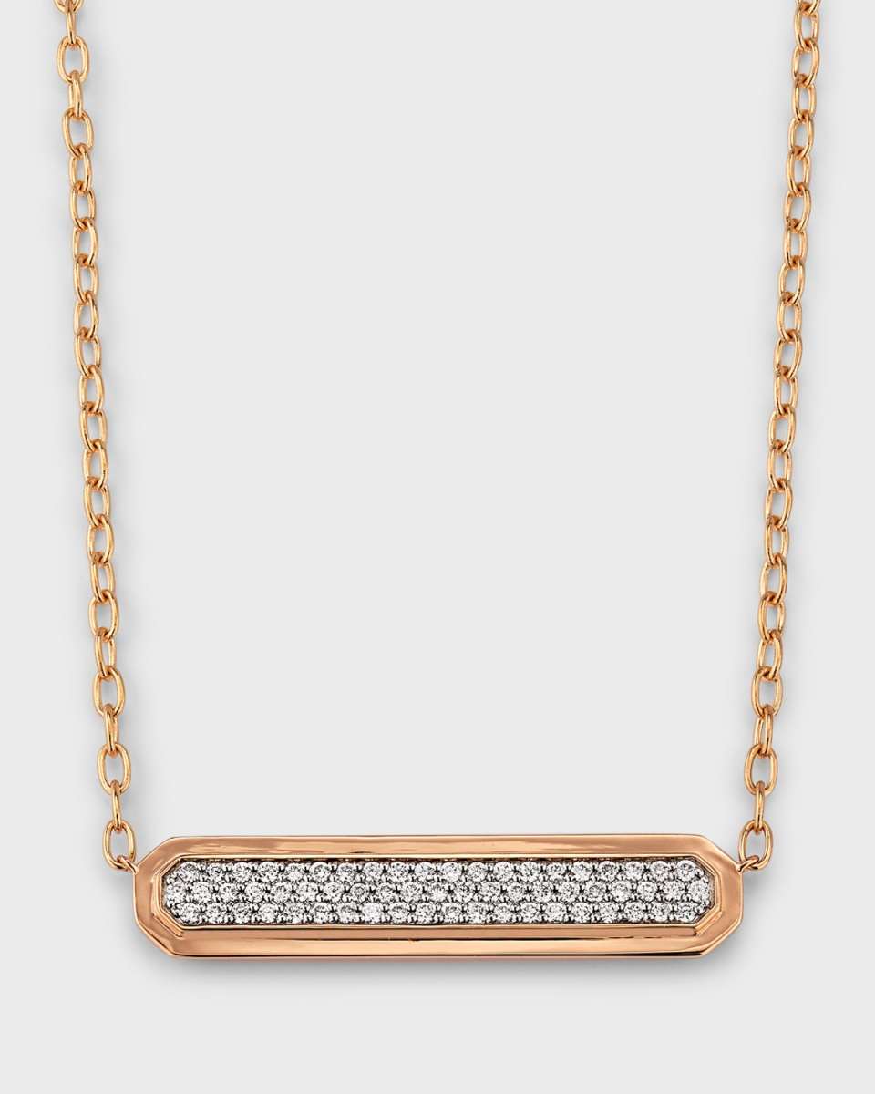 Carrington 18K Rose Gold and Diamond ID Bar Necklace