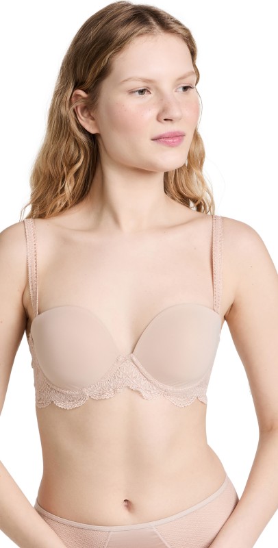 Simone Perele Karma Strapless Plunge Bra Peau Rose