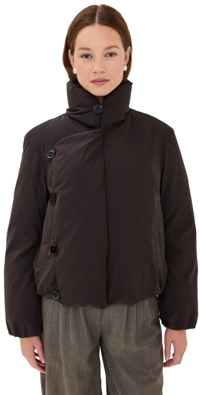 Lemaire Short Puffer Blouson Jacket Espresso