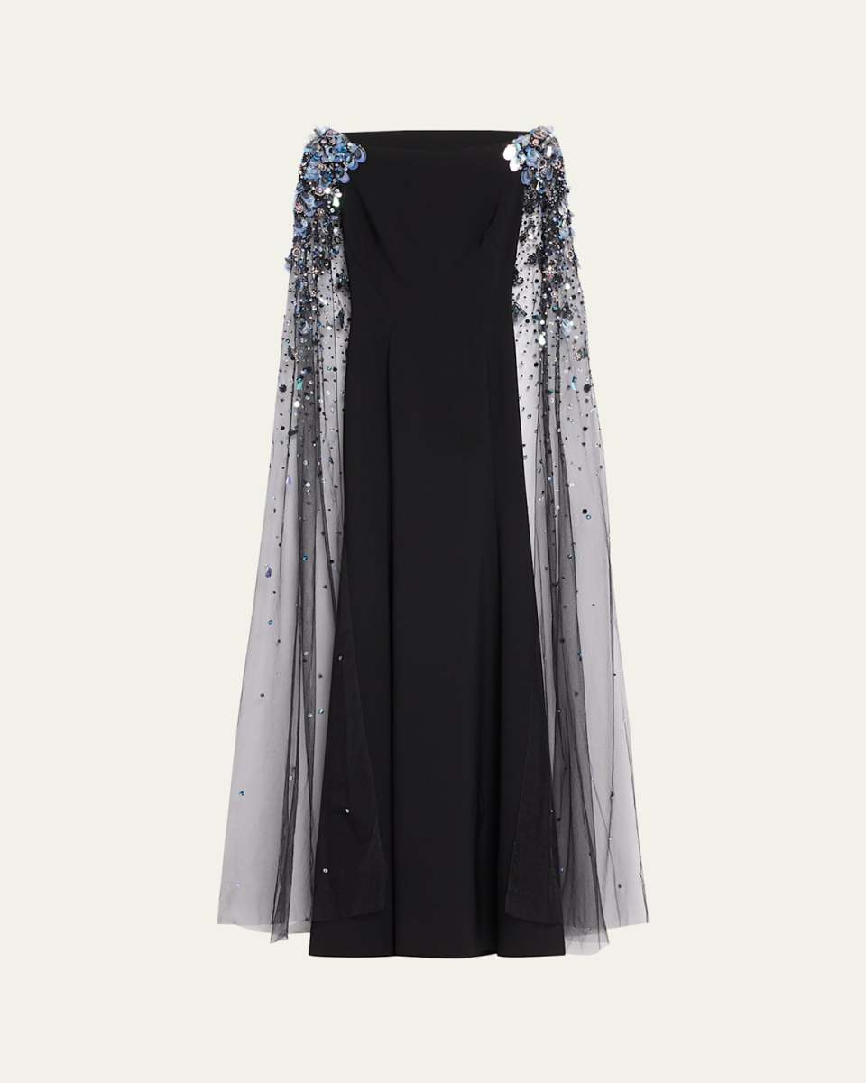 Bitter Sweet Embellished Cape Gown