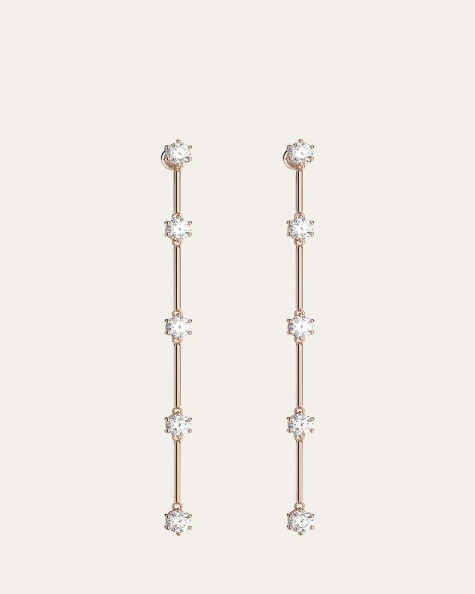 Rose Gold-Tone Brilliant-Cut Crystal Drop Earrings