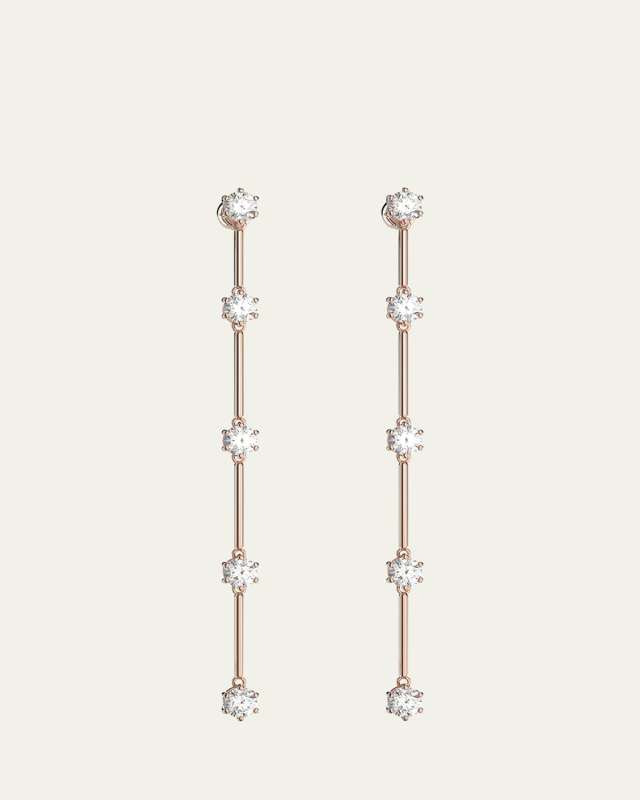 Rose Gold-Tone Brilliant-Cut Crystal Drop Earrings