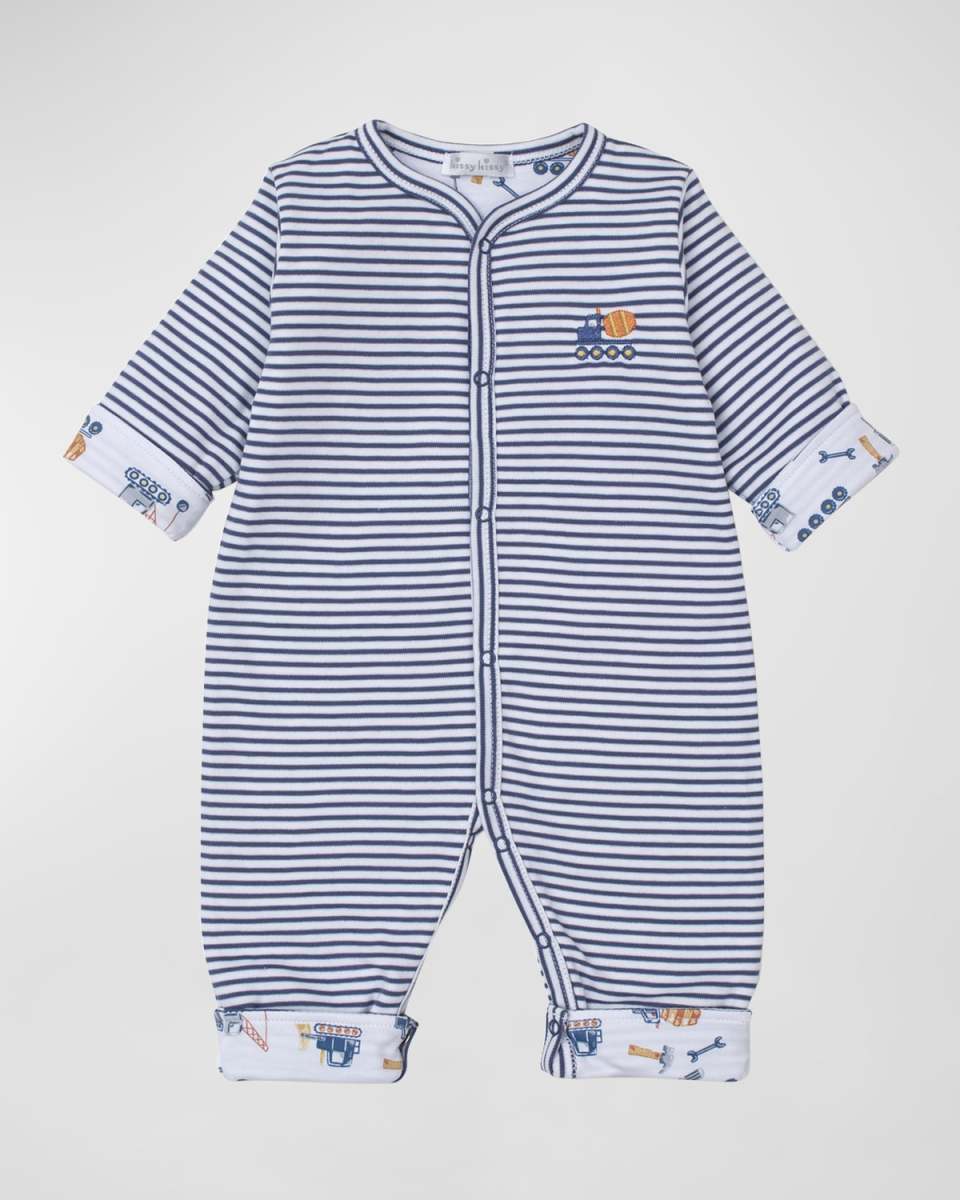 Boy's Construction Crew Reversible Playsuit, Size Newborn-18