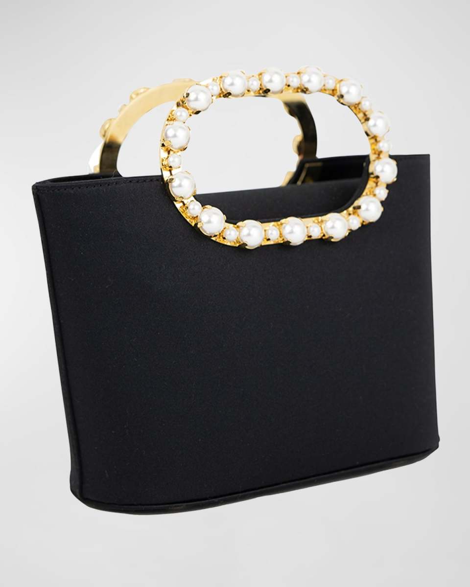 Anita Pearly Satin Top-Handle Bag