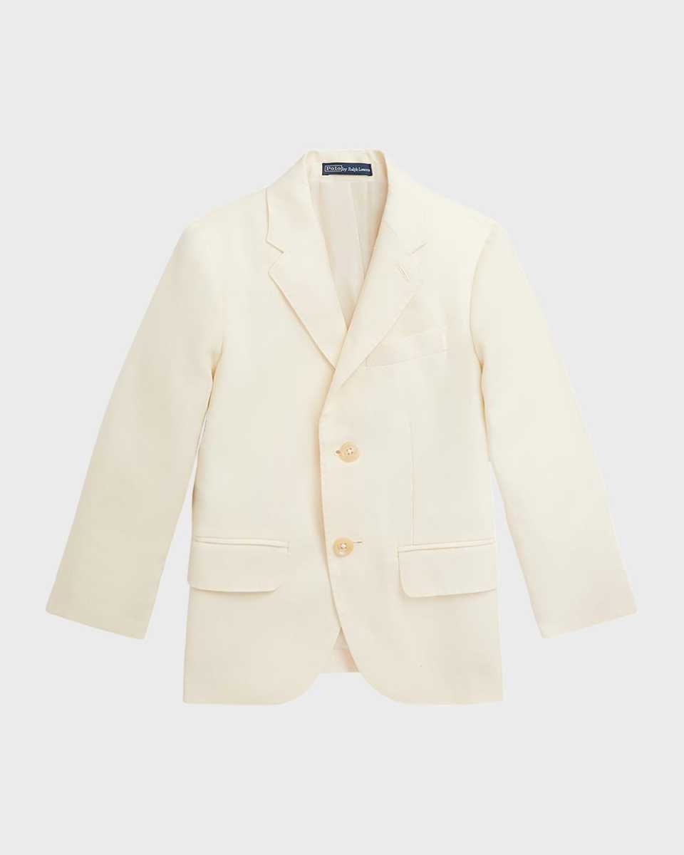 Boy's Solid Linen Tailored Sport Coat, Size 4-7