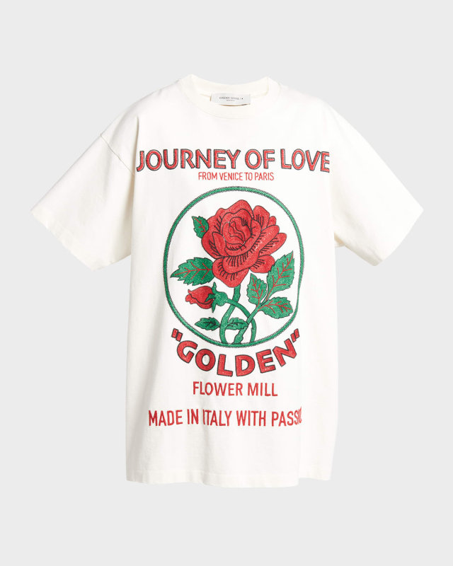 Journey Short-Sleeve Embroidered T-Shirt Dress