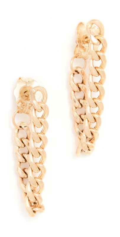 Zoe Chicco 14k Gold Small Curb Chain Huggie Earrings Gold