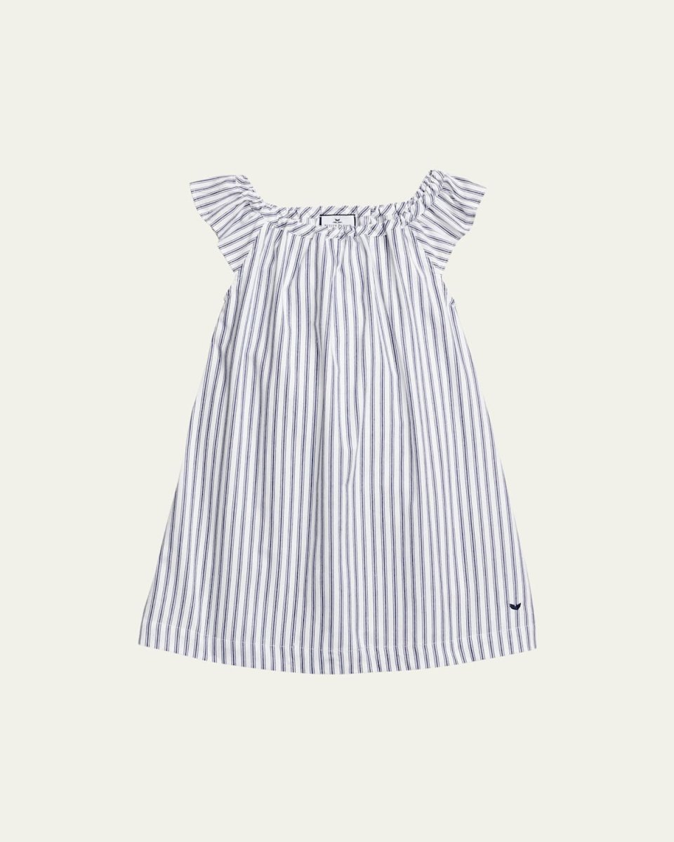 Kid's Isabelle French Ticking Striped Nightgown, Size 6M-1