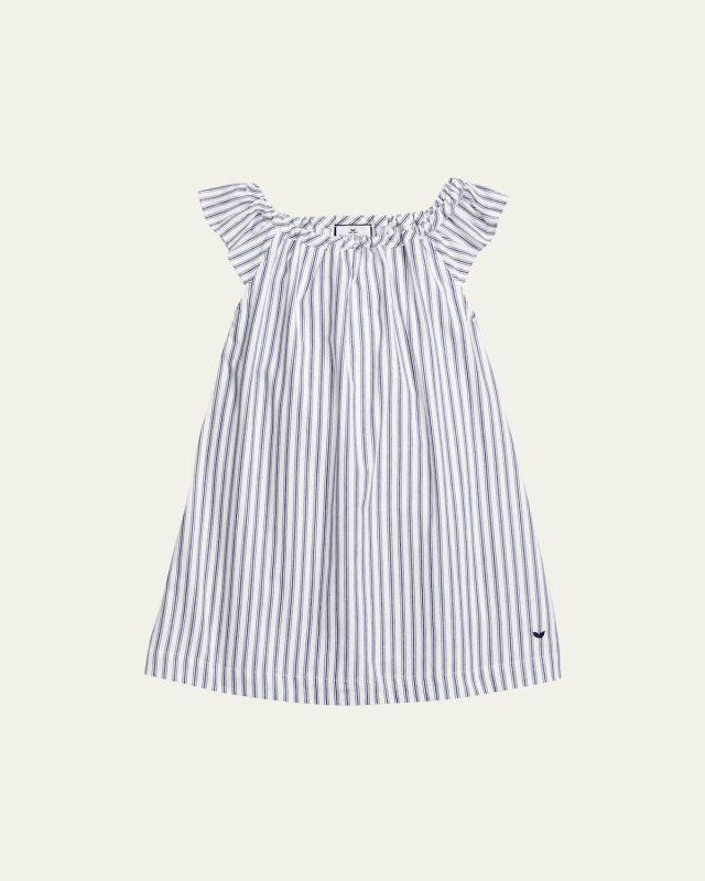 Kid's Isabelle French Ticking Striped Nightgown, Size 6M-1