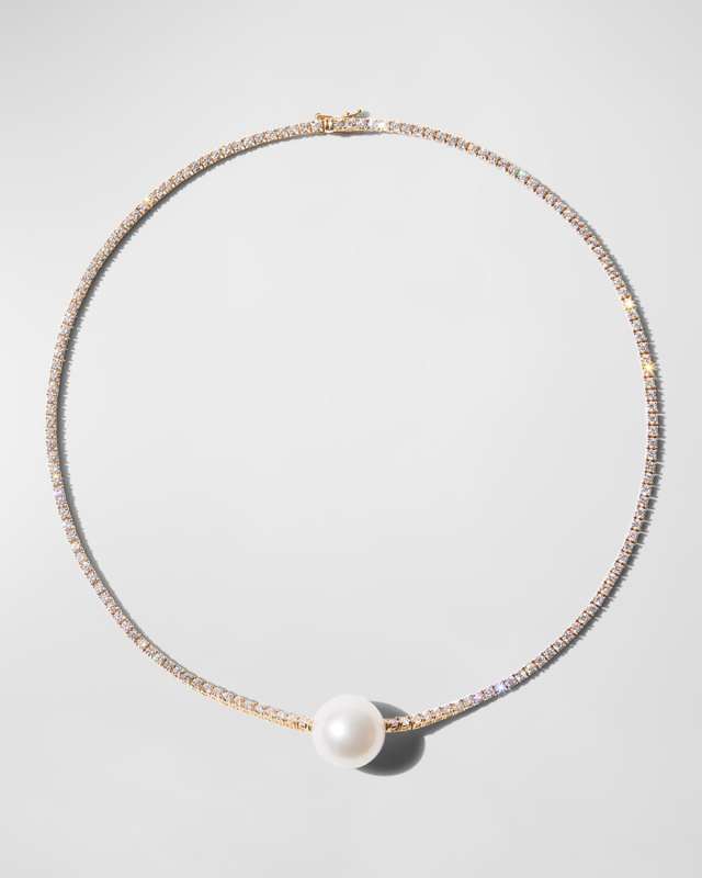 Prive 18K Yellow Gold South Sea Pearl & Diamond Necklace