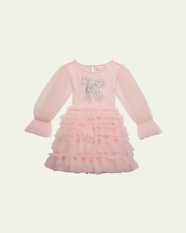 Girl's Crystal Sequined Bow Tutu Dress, Size 2