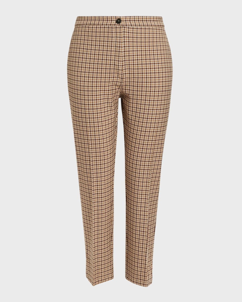 Plus Size Rossana Check-Print Slim Pants