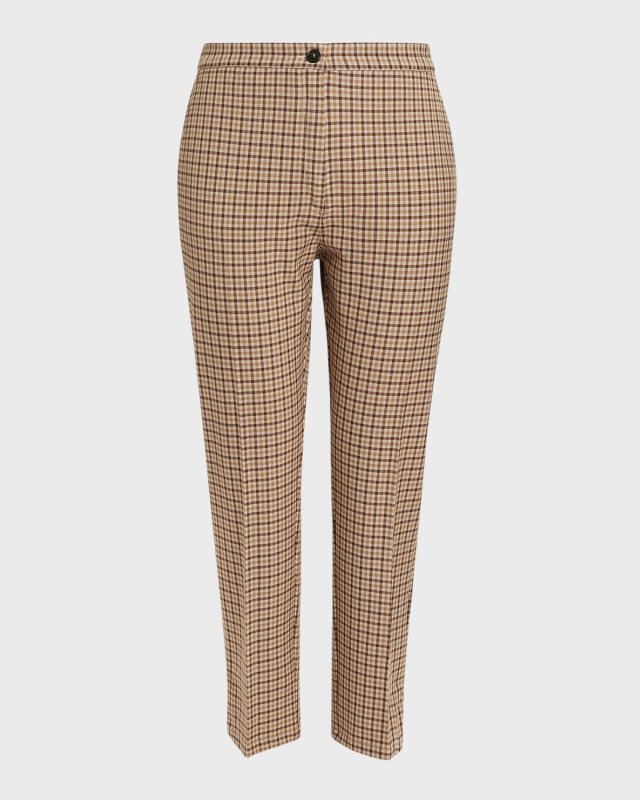 Plus Size Rossana Check-Print Slim Pants