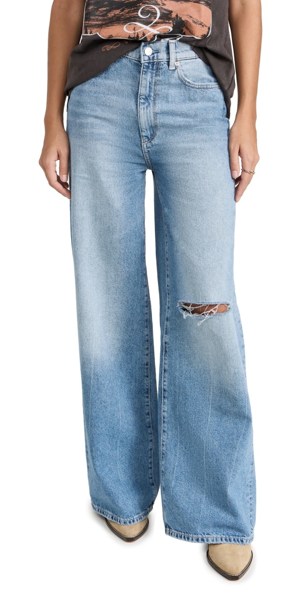 DL1961 Hepburn Wide Leg: High Rise Vintage 32' Jeans salton sea distressed