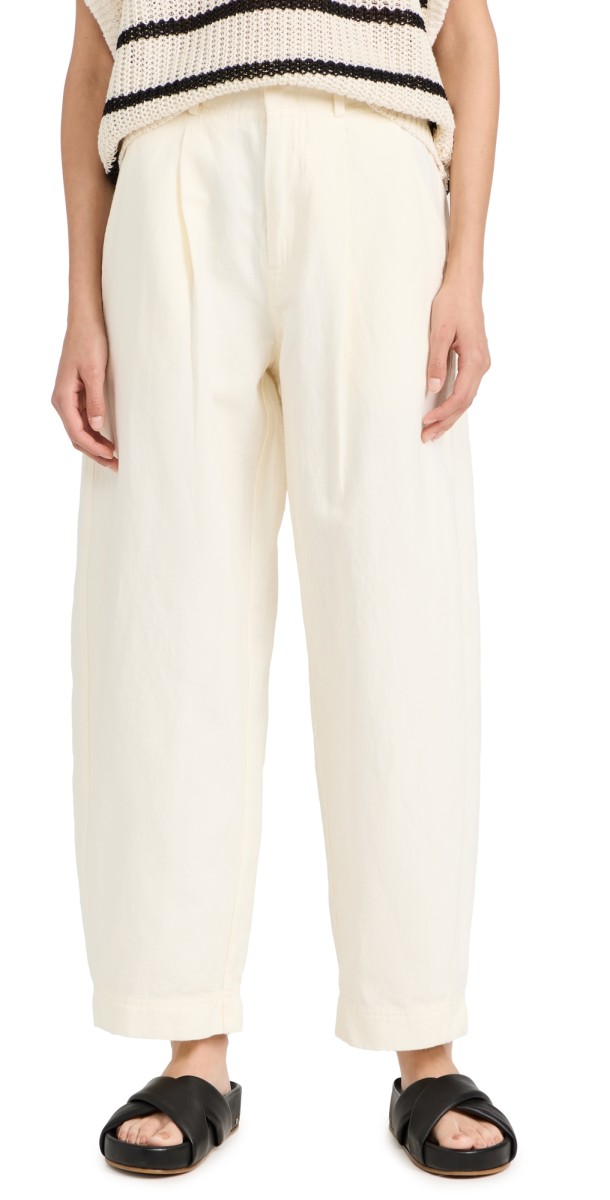 Apiece Apart Bari Crop Trousers Cream
