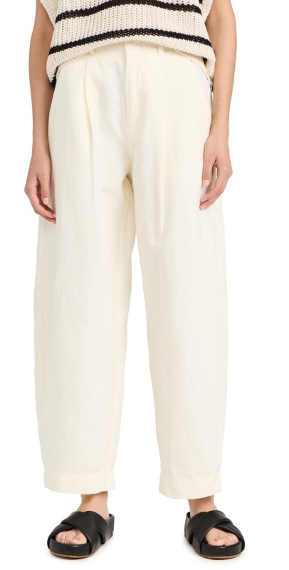 Apiece Apart Bari Crop Trousers Cream