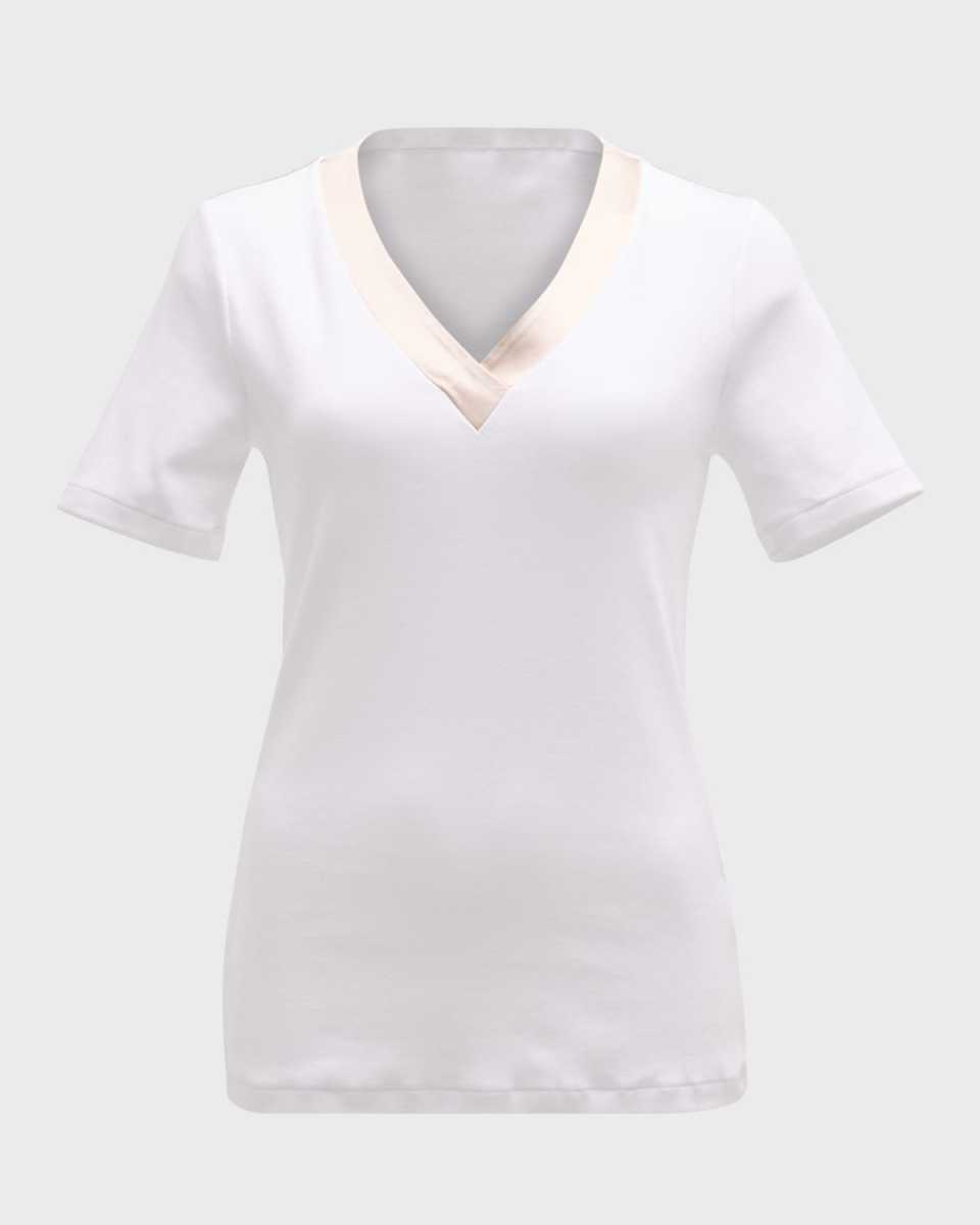 Ribbed Silk-Trim Shirt