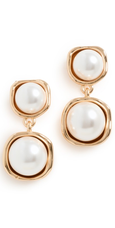 SHASHI Noor Pearl Drop Earrings Gold/Pearl