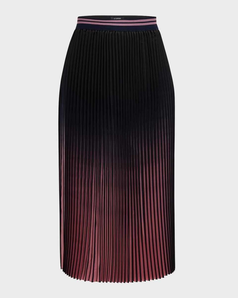 Pleated Ombre Midi Skirt